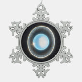 Planet Uranus mit Rings JWST Image Schneeflocken Zinn-Ornament (Vorderseite)