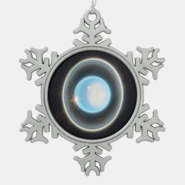 Planet Uranus mit Rings JWST Image Schneeflocken Zinn-Ornament