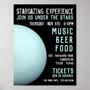 Planet Uranus, Planetarium Eventwerbung Poster