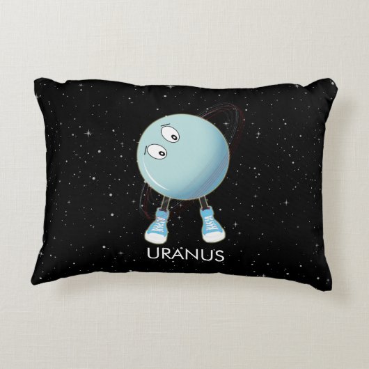 Planet Uranus & Sterne Dekokissen (Rückseite)