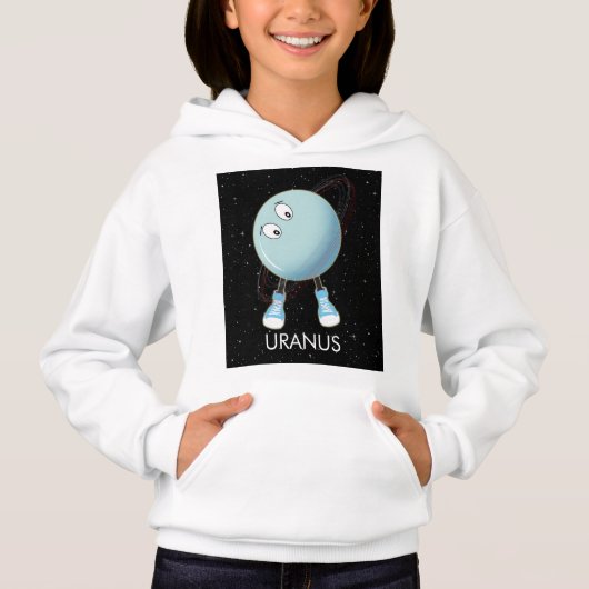Planet Uranus & Sterne Hoodie (Vorderseite)