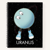 Planet Uranus & Sterne Notizblock (Vorderseite)