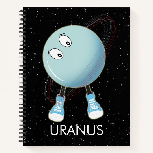 Planet Uranus & Sterne Notizblock (Vorderseite)