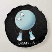 Planet Uranus & Sterne Rundes Kissen (Rückseite)