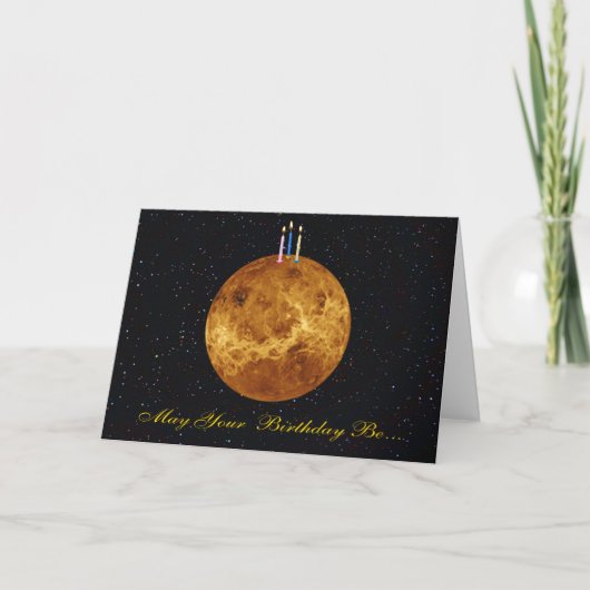 Planet Venus Birthday Card Karte (Vorderseite)