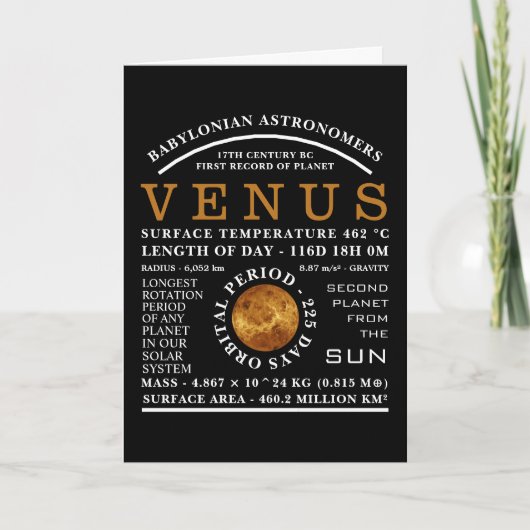 Planet Venus Detaillierte Astronomie Karte (Vorderseite)