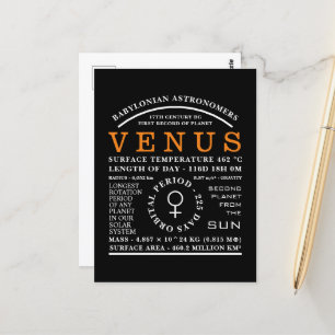 Planet Venus detailliertes Astronomiesymbol Postkarte