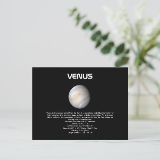 Planet Venus Postcard Postkarte (Stehend Vorderseite)
