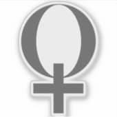 Planet Venus Symbol (grau) Aufkleber (Vorderseite)