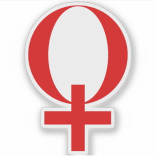 Planet-Venus-Symbol (rot) Aufkleber