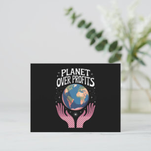 Planet vor Profit Erde Klimawandel ist real  Postkarte