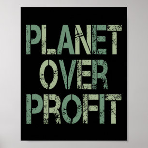 Planet vor Profit Erde Tag Vintage Poster