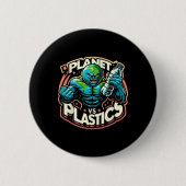 Planet Vs Plastics Earth Day Button (Vorderseite)