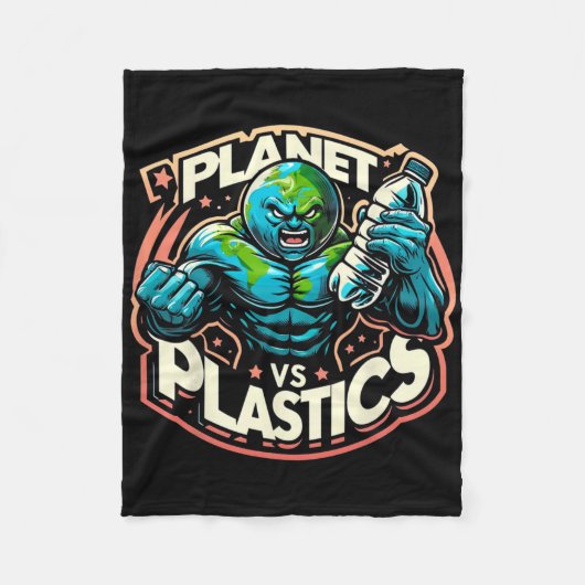 Planet Vs Plastics Earth Day Fleecedecke (Vorderseite)