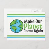 Planet wieder groß Klimawandel Postkarte (Vorne/Hinten)