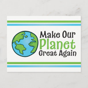 Planet wieder groß Klimawandel Postkarte