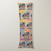 ‚Planetaler Party Puls‘ Seitenschläferkissen (Vorderseite Vertikal)