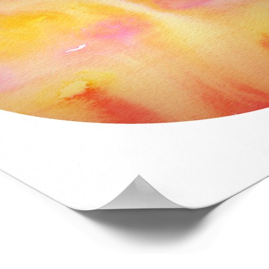 Planetär | Aquarellmalerei Rosa Gelb Poster (Ecke)