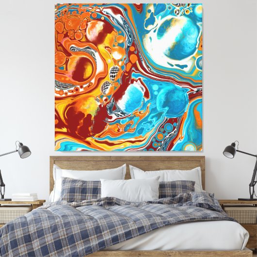 Planetäre Bliss Fluid Digital Art Leinwanddruck (Insitu (Schlafzimmer))