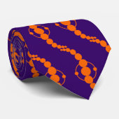 Planetäre Prozession - Orange auf dunklem Violett Krawatte (Gerollt)