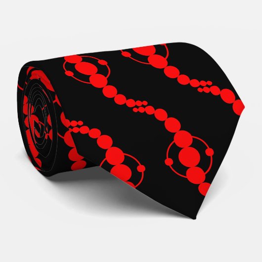 Planetäre Prozession - Rot auf schwarz Krawatte (Gerollt)