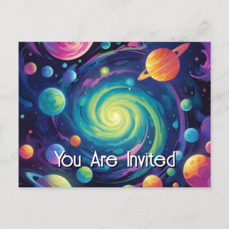 Planetäre Spin Einladung Postkarte