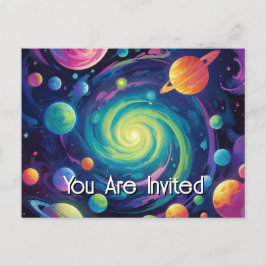 Planetäre Spin Einladung Postkarte