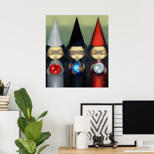 Planetarische Hexen ART DRUCKEN, gotische Hexe Poster (Heimbüro)