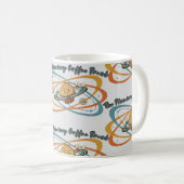 Planetarische Kaffeepause Retro-Weltraummuster Kaffeetasse (VorderseiteRechts)