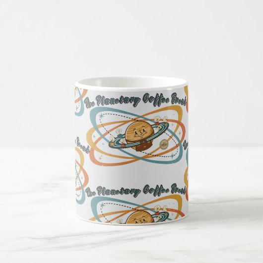 Planetarische Kaffeepause Retro-Weltraummuster Kaffeetasse (Mittel)