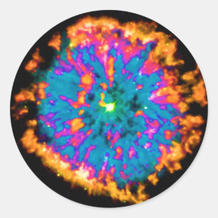 Planetarischer Nebel NGC 6751 Pop Art Psychedelisc Runder Aufkleber