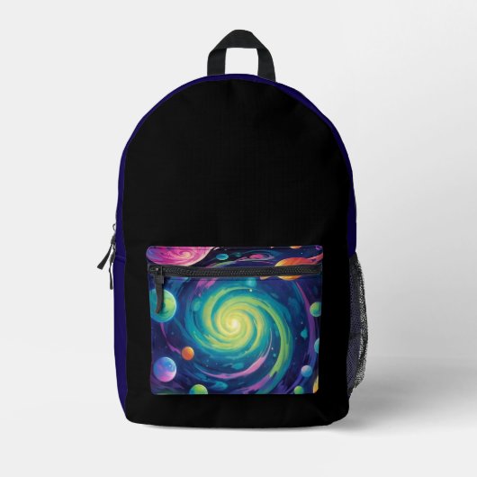 Planetarischer Spin Bedruckter Rucksack (Vorderseite)