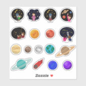 Planetarium Astronomie Kinder Erziehungsplanet Aufkleber (Blatt)