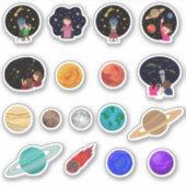 Planetarium Astronomie Kinder Erziehungsplanet Aufkleber (Vorderseite)