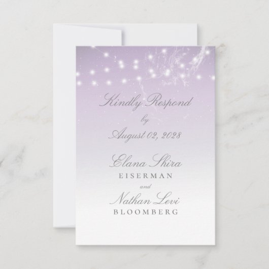 Planetarium Chuppah Wedding RSVP Card Karte (Vorderseite)
