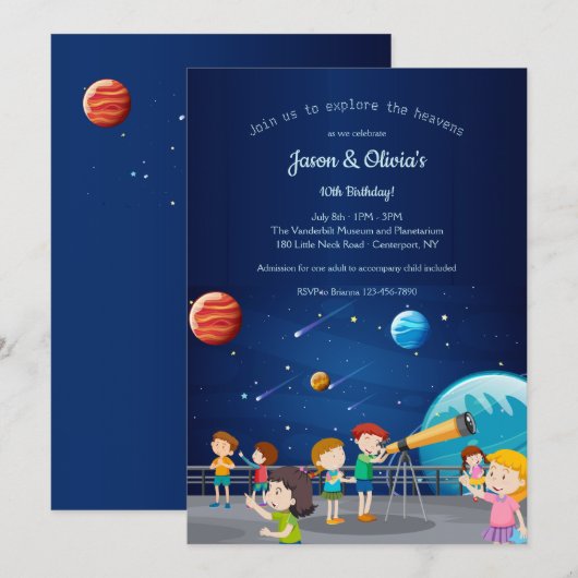 Planetarium  einladung (Vorne/Hinten)