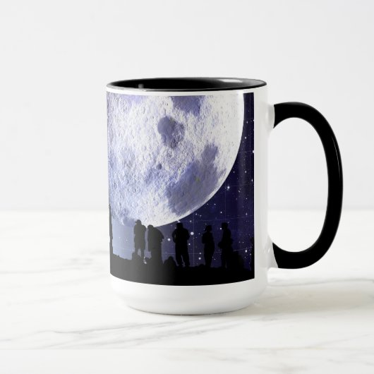 Planetarium Silhouetten Moon Stars Astronomie Tasse (Rechts)