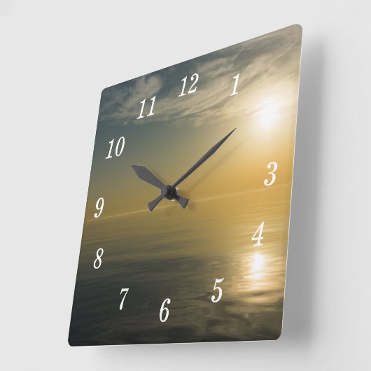 Planetarium-Sonnenaufgang-Uhr Quadratische Wanduhr (Winkel)