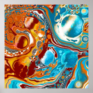 Planetary Bliss Fluid Digitale Kunst Poster