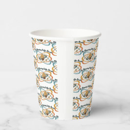 Planetary Coffee Break Retro Weltraummuster Pappbecher
