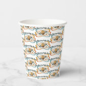 Planetary Coffee Break Retro Weltraummuster Pappbecher (Vorderseite)
