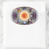 Planetary Mandala Oval Sticker (Tasche)