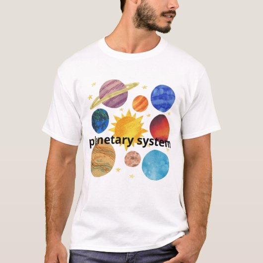 Planetary System Design | Creative Space Art T-Shirt (Vorderseite)