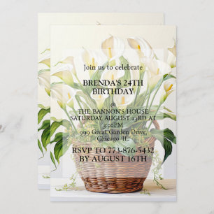 Planete Calla Lily Blume Geburtstagsparty Einladung