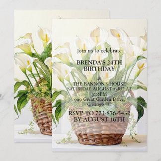 Planete Calla Lily Blume Geburtstagsparty Einladung