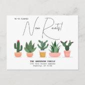 Planete neue Wurzeln Adresse Kaktus Wasserfarbenbe Ankündigungspostkarte (Vorderseite)