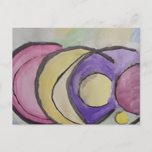 Planeten Abstrakte Kunst Postkarte (Vorderseite)