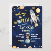 Planeten aus diesem Welt Galaxy Weltraum Geburtsta Einladung (Vorderseite)