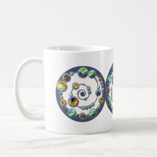 Planeten der Kreislaufbildung + Ihre hintere Farbe Kaffeetasse
