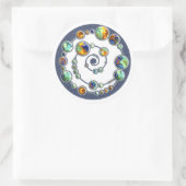 Planeten der Kreislaufbildung + Ihre hintere Farbe Runder Aufkleber (Tasche)